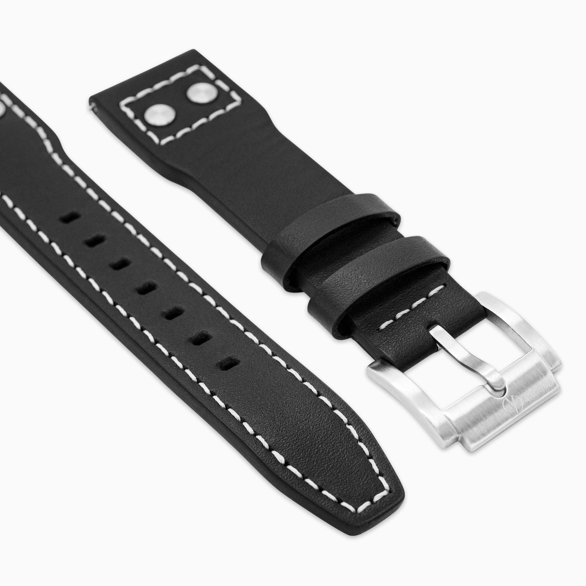 Accurist Aviation Men's Black Leather 22mm Strap
